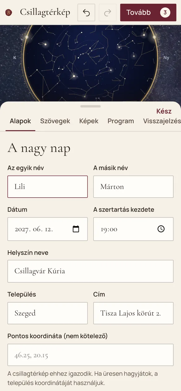 Telefonon a szerkesztőlap alulról csúszik fel